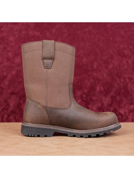 Skechers Work Men Brown Leather Pull-on Steel Toe Lightweight Boots sz 9.5 main image 6